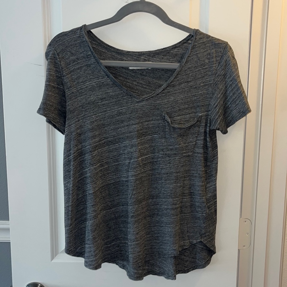 Abercombie & Fitch grey V-neck Tshirt with a pocket size XS